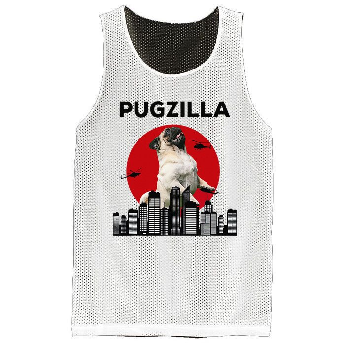 Pugzilla Pug mom Pug dad pug lover pug funny animal lover Mesh Reversible Basketball Jersey Tank