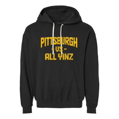 Pittsburgh Pennsylvania Map Yinz Vintage Pride Funny Yinzer Garment-Dyed Fleece Hoodie