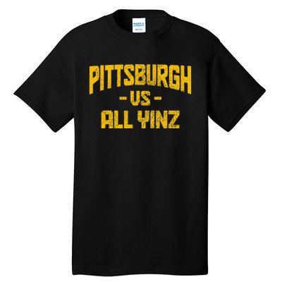 Pittsburgh Pennsylvania Map Yinz Vintage Pride Funny Yinzer Tall T-Shirt