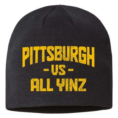 Pittsburgh Pennsylvania Map Yinz Vintage Pride Funny Yinzer Sustainable Beanie