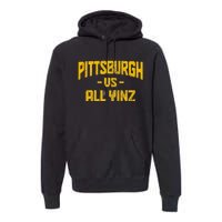 Pittsburgh Pennsylvania Map Yinz Vintage Pride Funny Yinzer Premium Hoodie