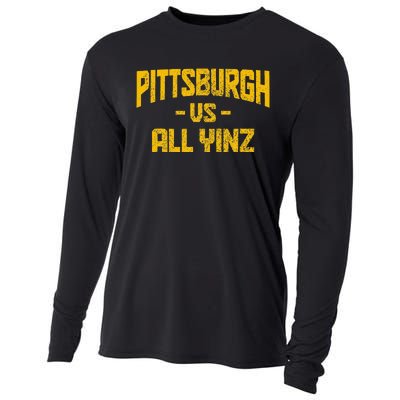 Pittsburgh Pennsylvania Map Yinz Vintage Pride Funny Yinzer Cooling Performance Long Sleeve Crew