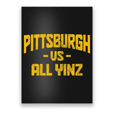 Pittsburgh Pennsylvania Map Yinz Vintage Pride Funny Yinzer Poster