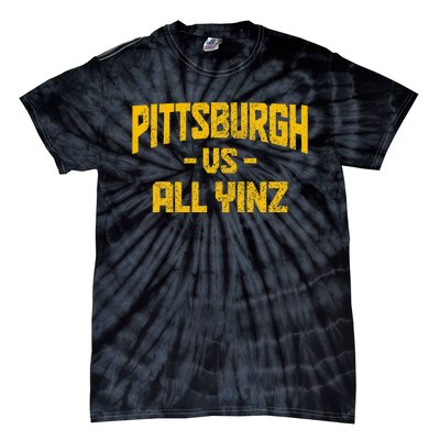 Pittsburgh Pennsylvania Map Yinz Vintage Pride Funny Yinzer Tie-Dye T-Shirt