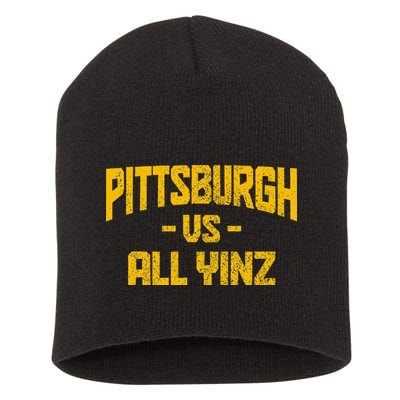 Pittsburgh Pennsylvania Map Yinz Vintage Pride Funny Yinzer Short Acrylic Beanie