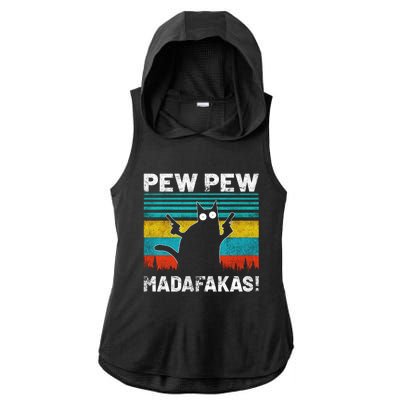 PEW PEW MADAFAKAS Ladies PosiCharge Tri-Blend Wicking Draft Hoodie Tank