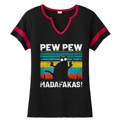 PEW PEW MADAFAKAS Ladies Halftime Notch Neck Tee