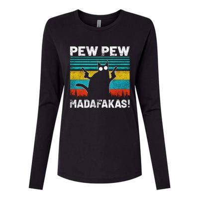 PEW PEW MADAFAKAS Womens Cotton Relaxed Long Sleeve T-Shirt