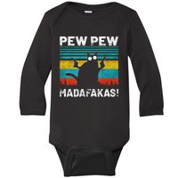 PEW PEW MADAFAKAS Baby Long Sleeve Bodysuit