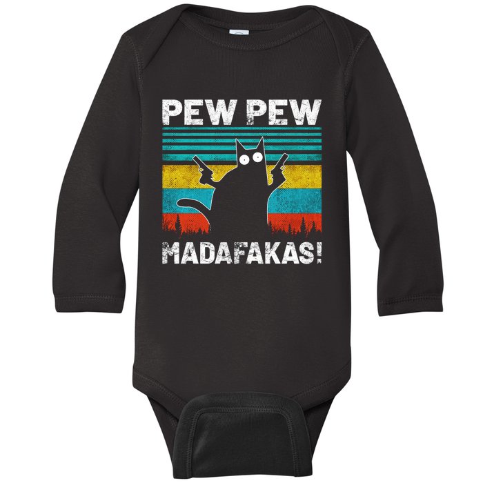 PEW PEW MADAFAKAS Baby Long Sleeve Bodysuit