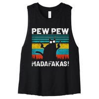 PEW PEW MADAFAKAS Women's Racerback Cropped Tank