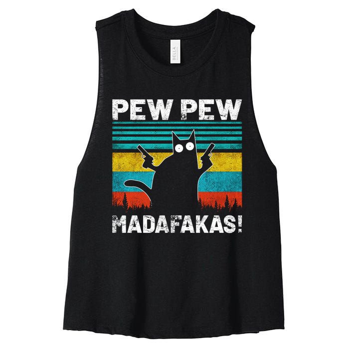 PEW PEW MADAFAKAS Women's Racerback Cropped Tank