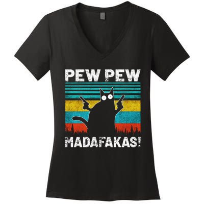 PEW PEW MADAFAKAS Women's V-Neck T-Shirt