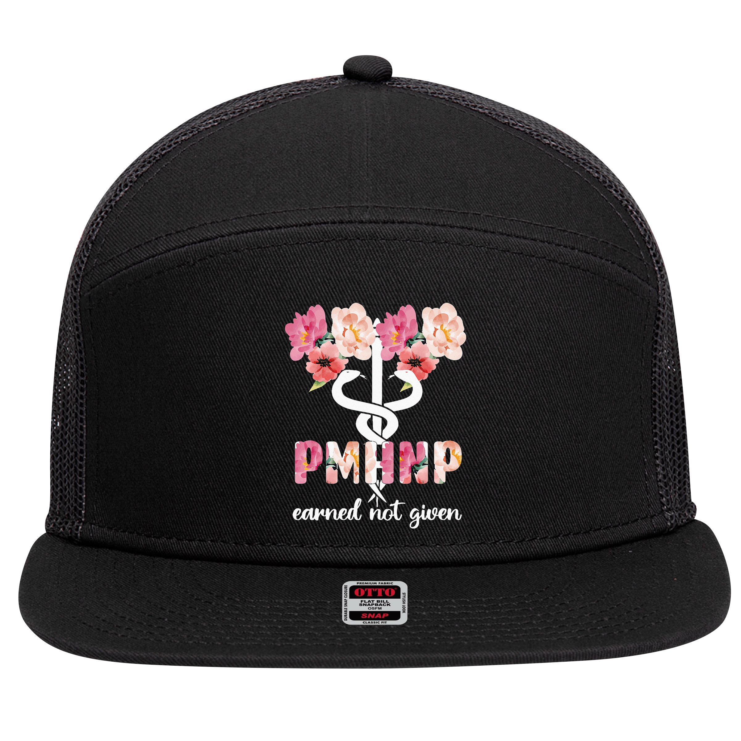 PMHNP Psychiatric Mental Health Nurse Practitioner 7 Panel Mesh Trucker Snapback Hat