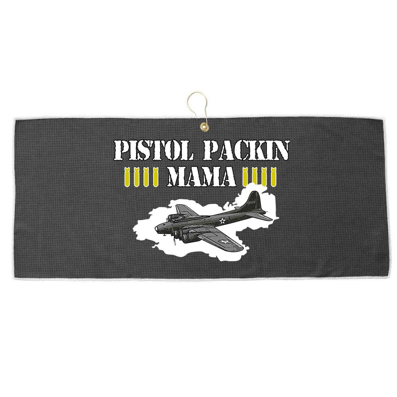 Pistol Packin Mama Aircraft Vintage Large Microfiber Waffle Golf Towel