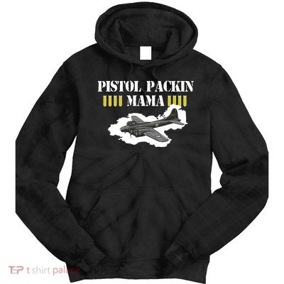 Pistol Packin Mama Aircraft Vintage Tie Dye Hoodie