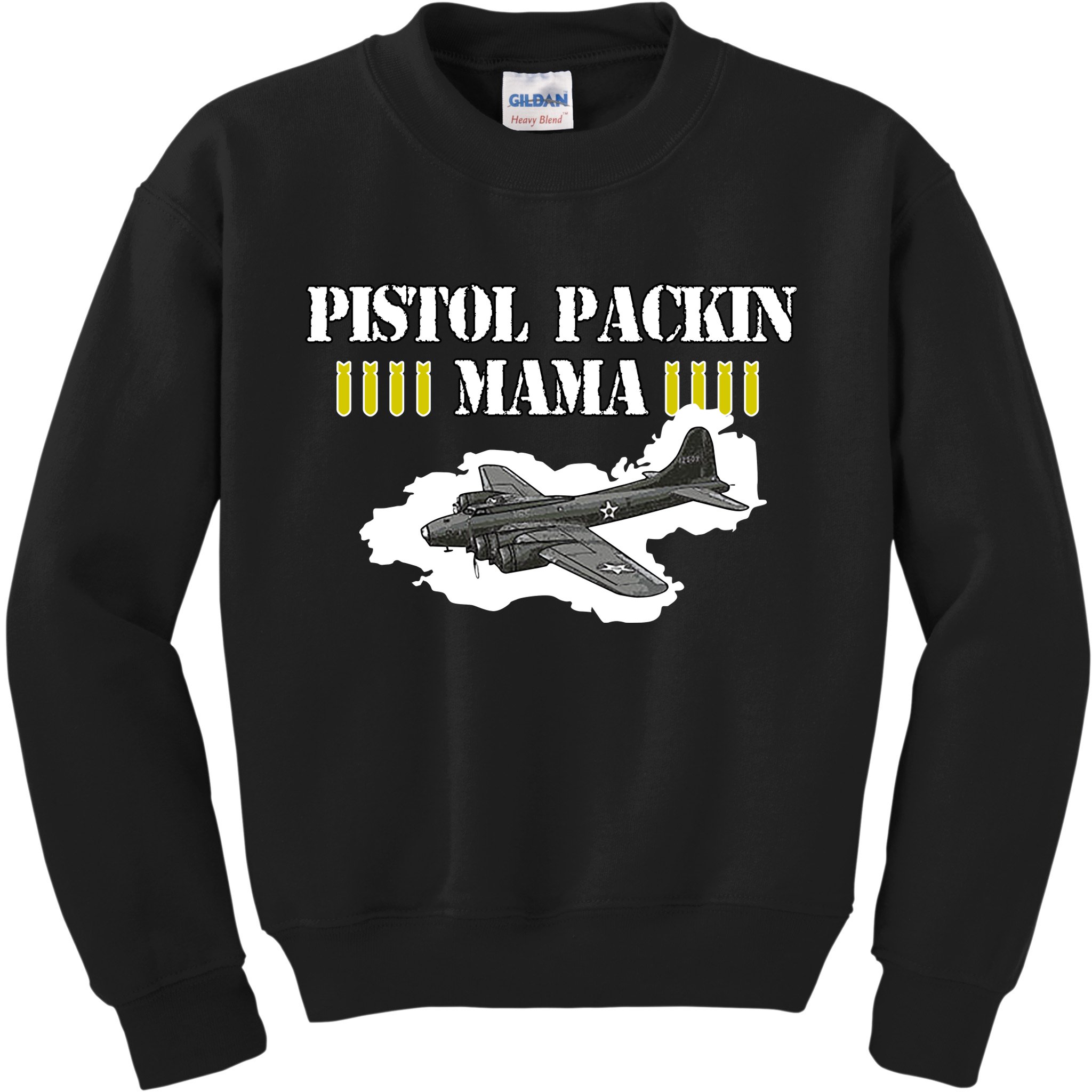 Pistol Packin Mama Aircraft Vintage Kids Sweatshirt