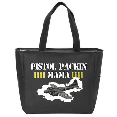 Pistol Packin Mama Aircraft Vintage Zip Tote Bag