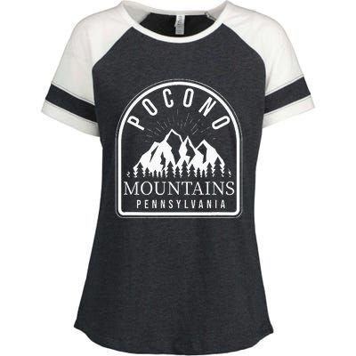 Poconos Pocono Mountains Pennsylvania Enza Ladies Jersey Colorblock Tee