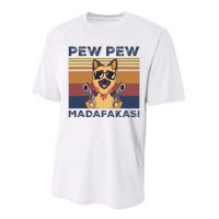 Pew Pew Madafakas Funny German Shepherd Lover Vintage Gift Performance Sprint T-Shirt