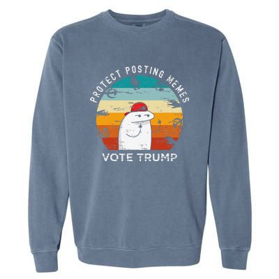 Protect Posting Memes Vote Trump 2024 Save Memes Funny Garment-Dyed Sweatshirt