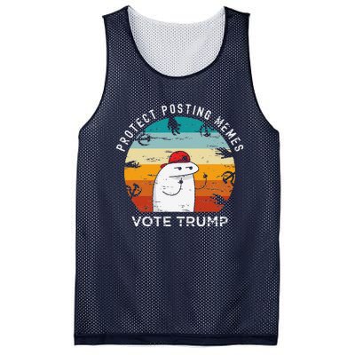 Protect Posting Memes Vote Trump 2024 Save Memes Funny Mesh Reversible Basketball Jersey Tank