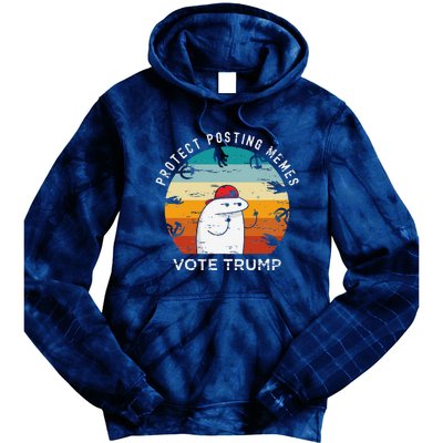 Protect Posting Memes Vote Trump 2024 Save Memes Funny Tie Dye Hoodie