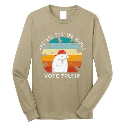 Protect Posting Memes Vote Trump 2024 Save Memes Funny Long Sleeve Shirt