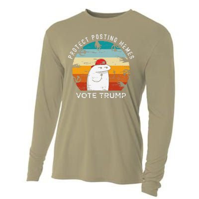 Protect Posting Memes Vote Trump 2024 Save Memes Funny Cooling Performance Long Sleeve Crew