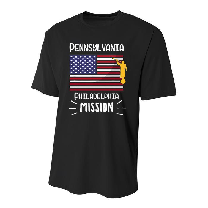 Pennsylvania Philadelphia Mormon Lds Mission Missionary Gift Youth Performance Sprint T-Shirt