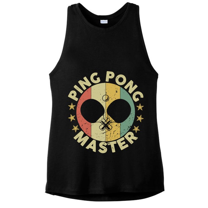 Ping Pong Master Champion Table Tennis Coach Paddle Player Ladies PosiCharge Tri-Blend Wicking Tank