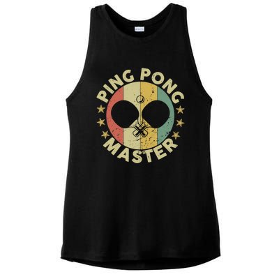 Ping Pong Master Champion Table Tennis Coach Paddle Player Ladies PosiCharge Tri-Blend Wicking Tank