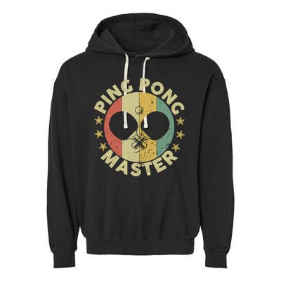 Ping Pong Master Champion Table Tennis Coach Paddle Player Garment-Dyed Fleece Hoodie