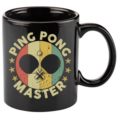 Ping Pong Master Champion Table Tennis Coach Paddle Player 11oz C Handle Ceramic Mug