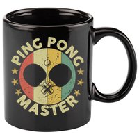 Ping Pong Master Champion Table Tennis Coach Paddle Player 11oz C Handle Ceramic Mug