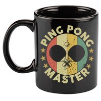 Ping Pong Master Champion Table Tennis Coach Paddle Player 11oz C Handle Ceramic Mug