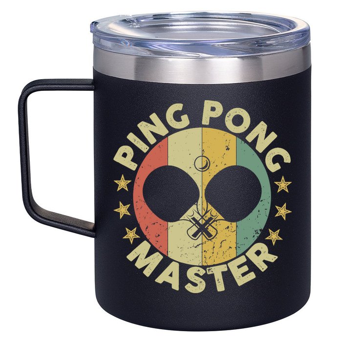 Ping Pong Master Champion Table Tennis Coach Paddle Player 12oz Stainless Steel Coffee Mug