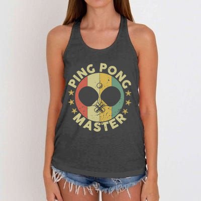 Ping Pong Master Champion Table Tennis Coach Paddle Player Women's Knotted Racerback Tank