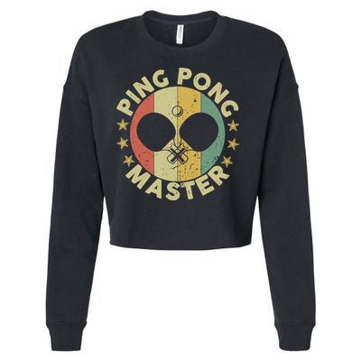 Ping Pong Master Champion Table Tennis Coach Paddle Player Cropped Pullover Crew