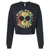 Ping Pong Master Champion Table Tennis Coach Paddle Player Cropped Pullover Crew