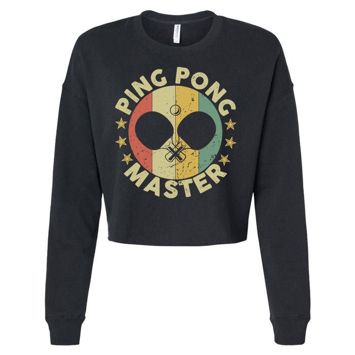 Ping Pong Master Champion Table Tennis Coach Paddle Player Cropped Pullover Crew