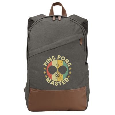 Ping Pong Master Champion Table Tennis Coach Paddle Player Cotton Canvas Backpack