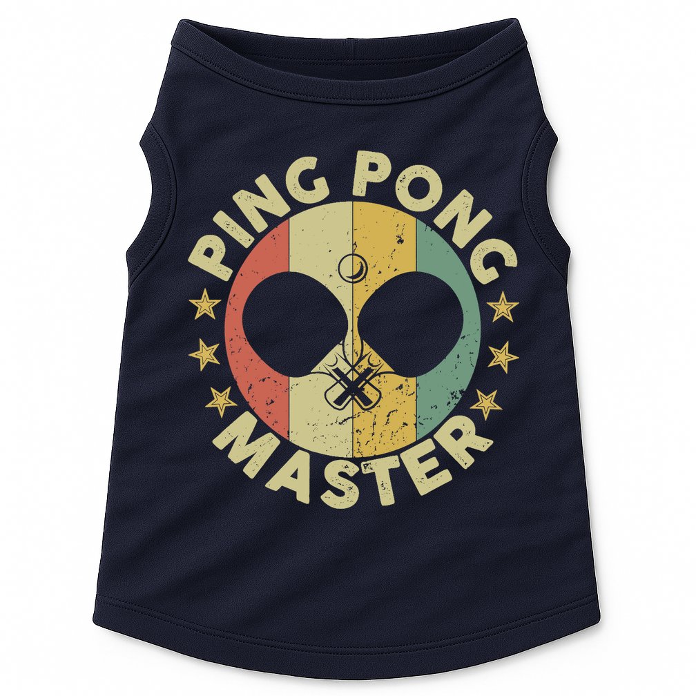 Ping Pong Master Champion Table Tennis Coach Paddle Player Doggie Tank