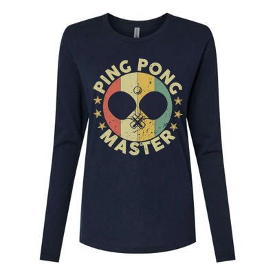 Ping Pong Master Champion Table Tennis Coach Paddle Player Womens Cotton Relaxed Long Sleeve T-Shirt