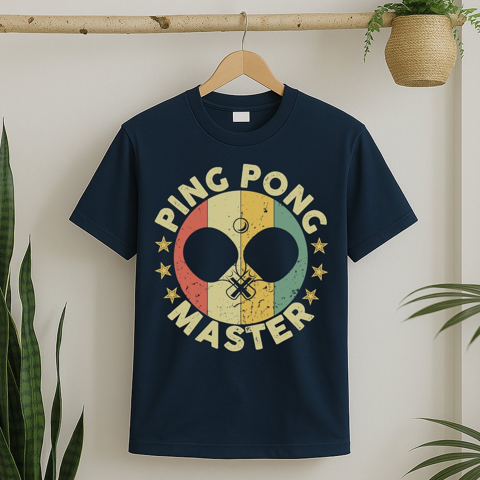 Ping Pong Master Champion Table Tennis Coach Paddle Player T-Shirt