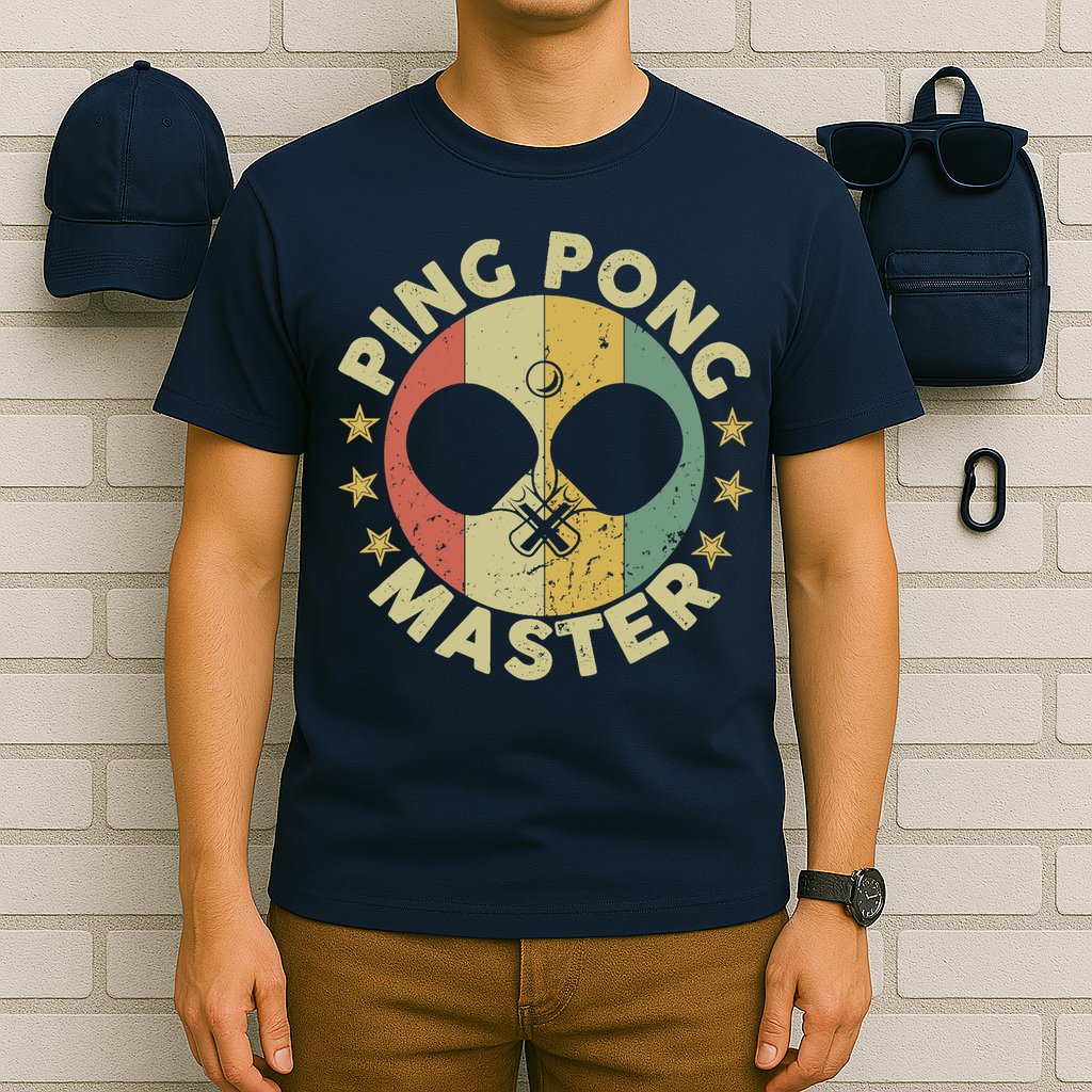 Ping Pong Master Champion Table Tennis Coach Paddle Player T-Shirt