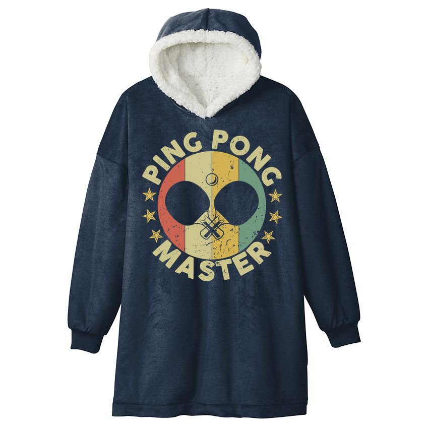 Ping Pong Master Champion Table Tennis Coach Paddle Player Hooded Wearable Blanket