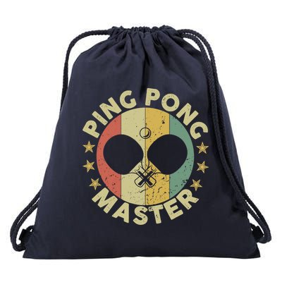 Ping Pong Master Champion Table Tennis Coach Paddle Player Drawstring Bag