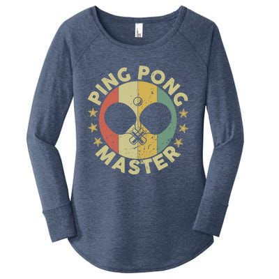 Ping Pong Master Champion Table Tennis Coach Paddle Player Women's Perfect Tri Tunic Long Sleeve Shirt