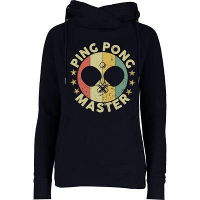 Ping Pong Master Champion Table Tennis Coach Paddle Player Womens Funnel Neck Pullover Hood